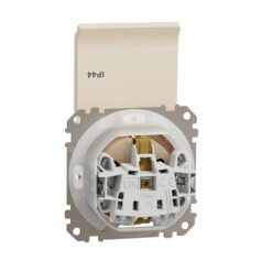 SDD212024 Sedna Design & Elements IP44 Контакт шуко с капак и детска защита, 2P+E безвинтово свързване 16А 250V крем SE-SDD212024