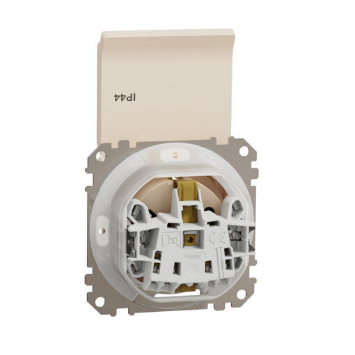 SDD212024 Sedna Design & Elements IP44 Контакт шуко с капак и детска защита, 2P+E безвинтово свързване 16А 250V крем - Image 3