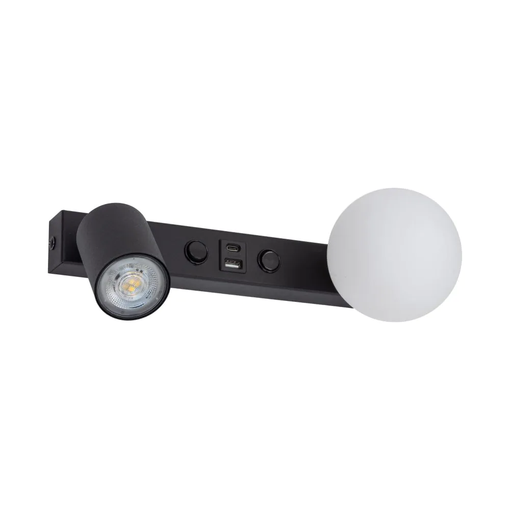 TK LIGHTING АПЛИК+USB VOX 10152 1XGU10+1XG9 БЯЛ/ЧЕ