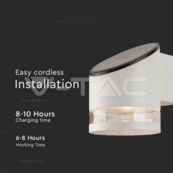 1w Led Соларна Стенна Лампа Smd Бяло Тяло Ip44 3000k VTAC-10395