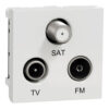 NU345018 Розетка сателити радио и телевизор TV/FM/SAT, двумодулен, бял New Unica SE-NU320818