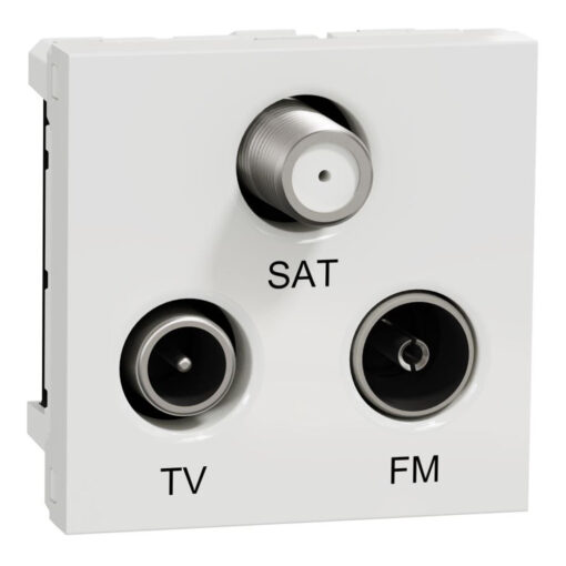 NU345018 Розетка сателити радио и телевизор TV/FM/SAT, двумодулен, бял New Unica