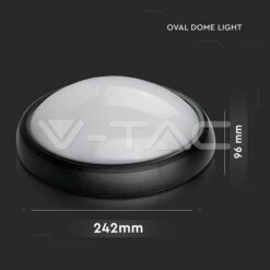 12w Led Овално Тяло Външен Монтаж Черно Тяло Ip66 Топло Бяла Светлина - 1350 VTAC-1350