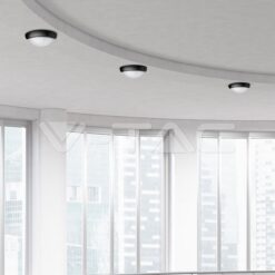 12w Led Овално Тяло Външен Монтаж Черно Тяло Ip66 Топло Бяла Светлина - 1350 VTAC-1350