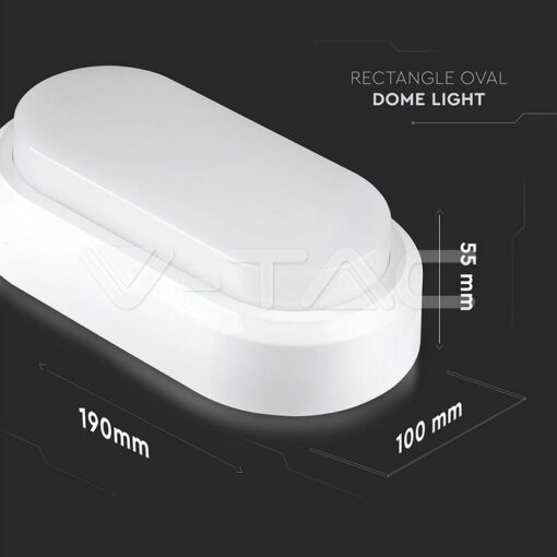 8w Led Плафон Ip54 Бяло Тяло Овал 3000k - 1311 - Image 11