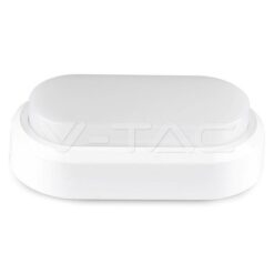 8w Led Плафон Ip54 Бяло Тяло Овал 3000k - 1311 VTAC-1311