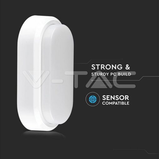 8w Led Плафон Ip54 Бяло Тяло Овал 3000k - 1311 - Image 8