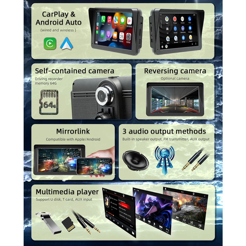 Преносим CarPlay / Android Auto дисплей No brand, X5570R, 7", За автомобил - 13322 D-13322 11 Преносим CarPlay / Android Auto дисплей No brand, X5570R, 7", За автомобил - 13322 - Image 9