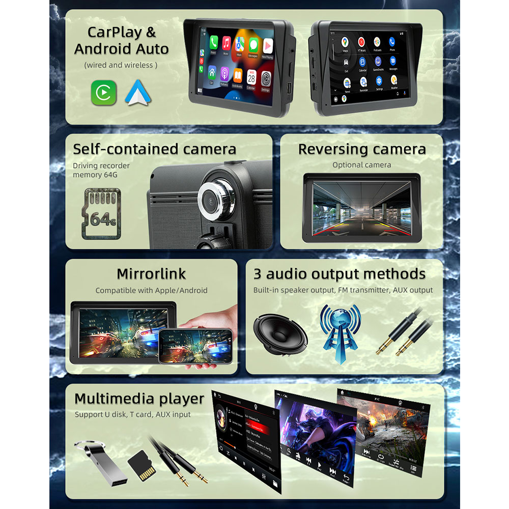 Преносим CarPlay / Android Auto дисплей No brand, X5570R-L, 7", За автомобил - 13326 D-13326 11 Преносим CarPlay / Android Auto дисплей No brand, X5570R-L, 7", За автомобил - 13326 - Image 9