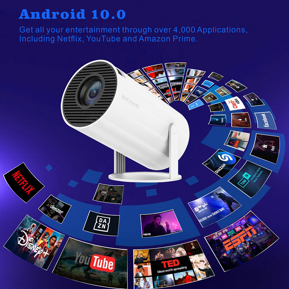 Проектор No brand HY300 PRO, 40-130", 1280*720P, Бял - 13344 D-13344 8 Проектор No brand HY300 PRO, 40-130", 1280*720P, Бял - 13344 - Image 6