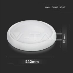 12w Led Овално Тяло Външен Монтаж Бяло Тяло Ip66 Топло Бяла Светлина - 1351 VTAC-1351