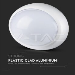 12w Led Овално Тяло Външен Монтаж Бяло Тяло Ip66 Топло Бяла Светлина - 1351 VTAC-1351