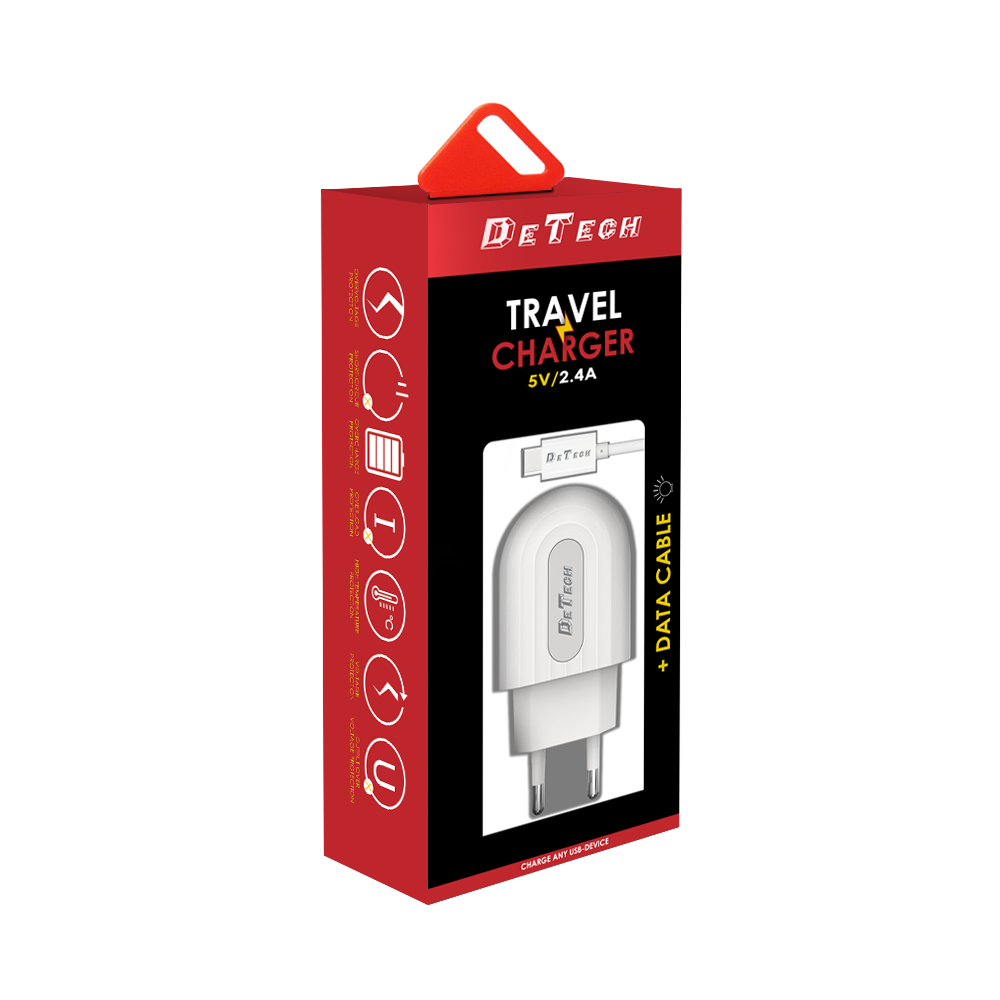 Мрежово зарядно устройство DeTech DE-28i, 5V/2.1A, 220V,1 x USB, С Lightning кабел, 1.0m, Бял - 14134 D-14134 10 Мрежово зарядно устройство DeTech DE-28i, 5V/2.1A, 220V,1 x USB, С Lightning кабел, 1.0m, Бял - 14134 - Image 8