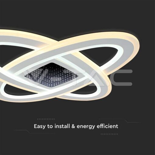 130w Led Осветител За Таван (62*62*5cm) Cct: 3000k+6000k Димираща + Дистанционно - Image 2