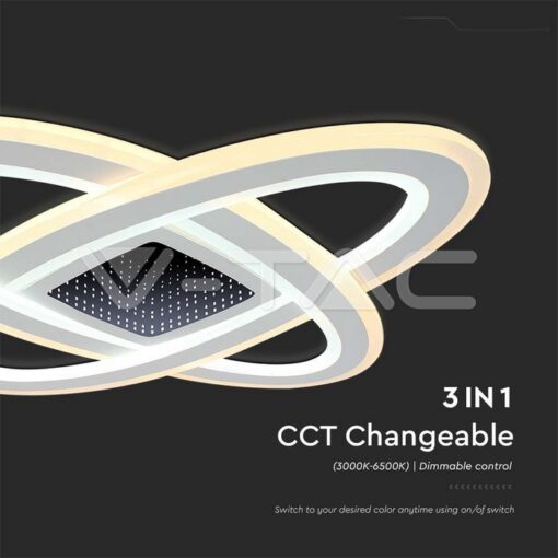 130w Led Осветител За Таван (62*62*5cm) Cct: 3000k+6000k Димираща + Дистанционно - Image 4
