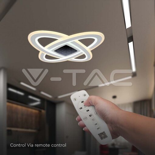 130w Led Осветител За Таван (62*62*5cm) Cct: 3000k+6000k Димираща + Дистанционно - Image 5