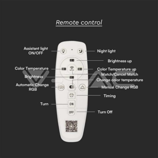 130w Led Осветител За Таван (62*62*5cm) Cct: 3000k+6000k Димираща + Дистанционно - Image 6