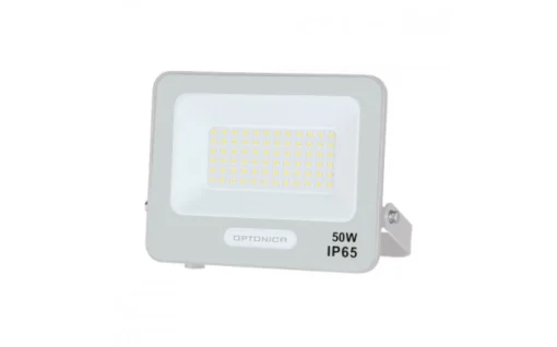 LED SMD ПРОЖЕКТОР БЯЛ 50W 90lm/W AC180-265V 120° IP65 3000K – 15cm КАБЕЛ