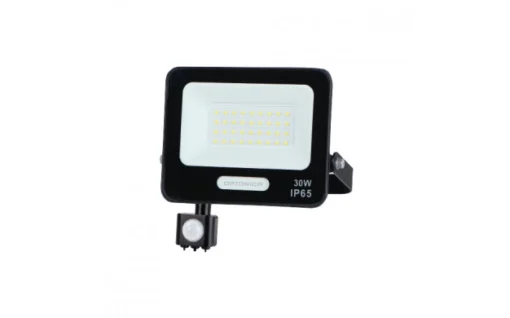 LED SMD ПРОЖЕКТОР ЧЕРЕН 30W 90lm/W AC180-265V 120° IP65 3000K + СЕНЗОР – 15cm КАБЕЛ