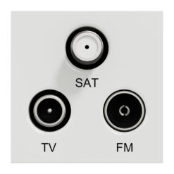 NU345018 Розетка сателити радио и телевизор TV/FM/SAT, двумодулен, бял New Unica SE-NU345018