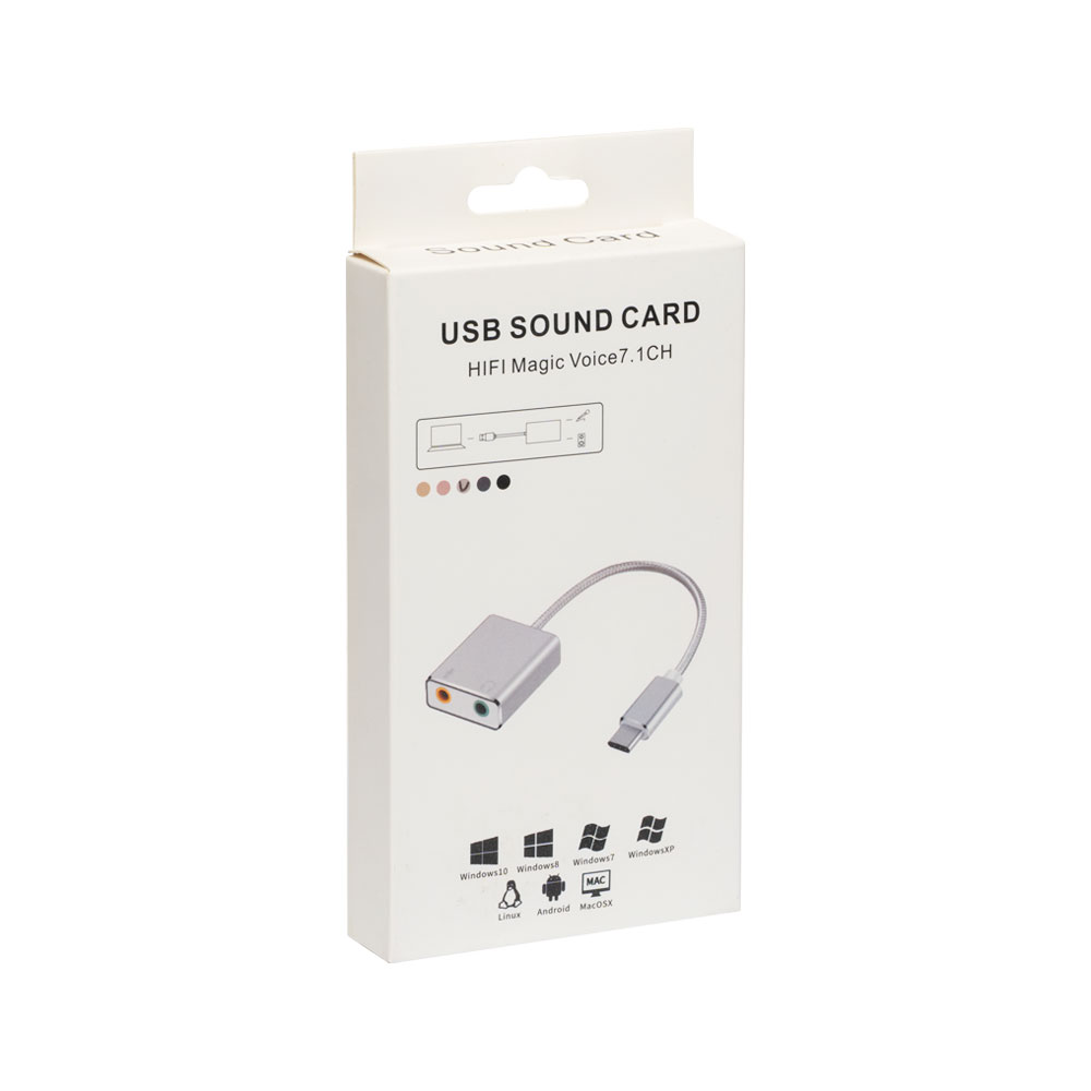 Звукова карта No brand, Type-C, 5.1, Златист - 17048