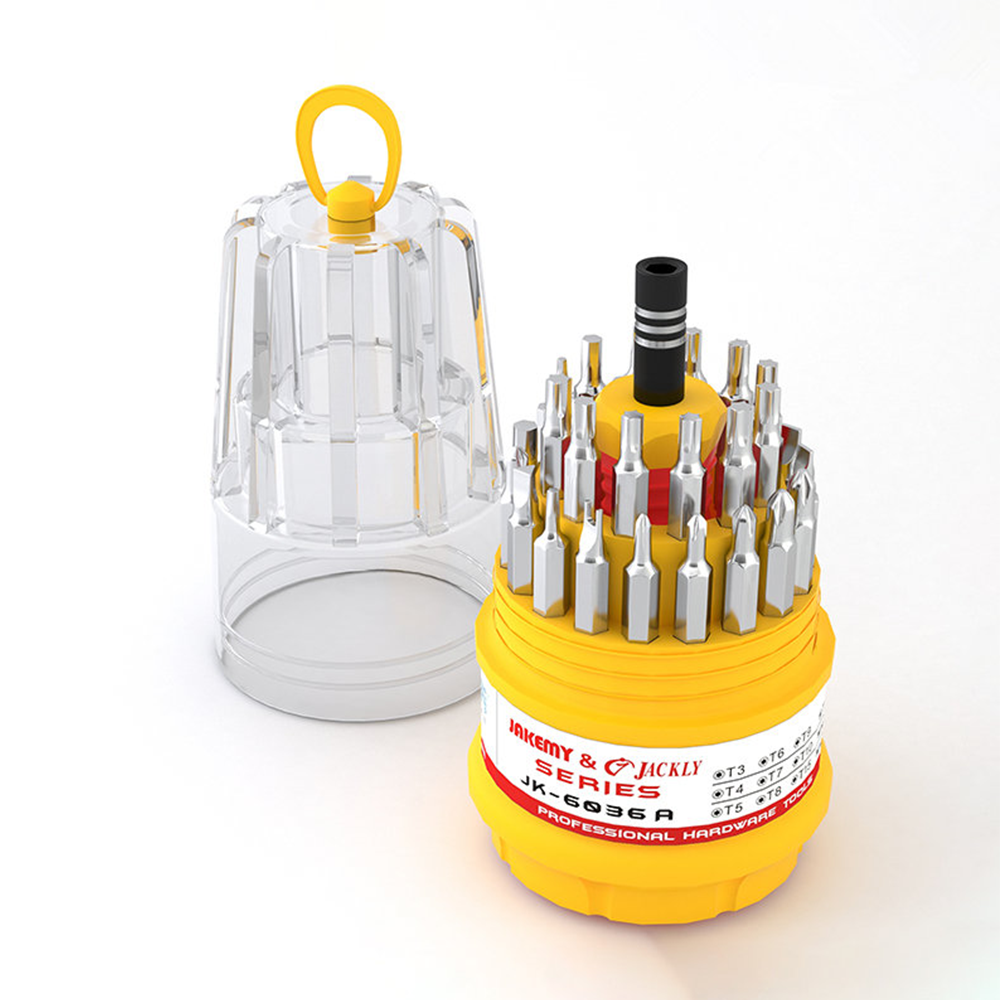 Комплект отвертка и накрайници Jakemy JK-6036-A, 31 Части, CR-V, Жълт - 17628 D-17628 4 Комплект отвертка и накрайници Jakemy JK-6036-A, 31 Части, CR-V, Жълт - 17628 - Image 2