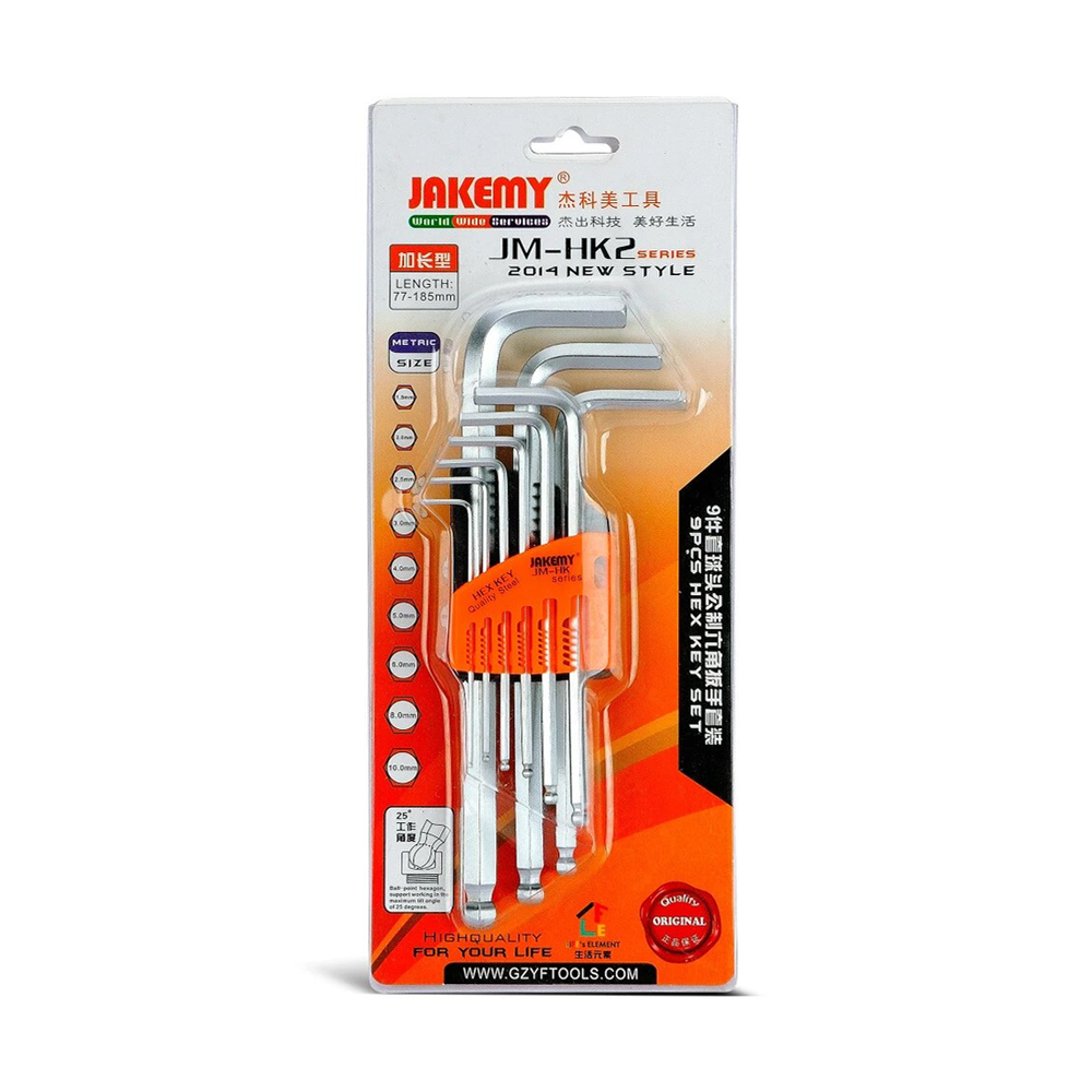 Комплект шестограми Jakemy JM-HK2-1, 9 броя, CR-V - 17645 D-17645 5 Комплект шестограми Jakemy JM-HK2-1, 9 броя, CR-V - 17645 - Image 3