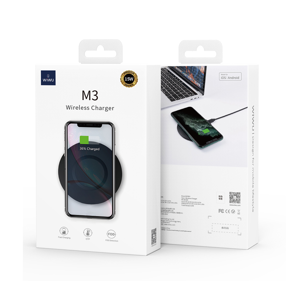 Безжично зарядно устройство WiWu M3, Qi, 15W, Черен - 17734 D-17734 5 Безжично зарядно устройство WiWu M3, Qi, 15W, Черен - 17734 - Image 3