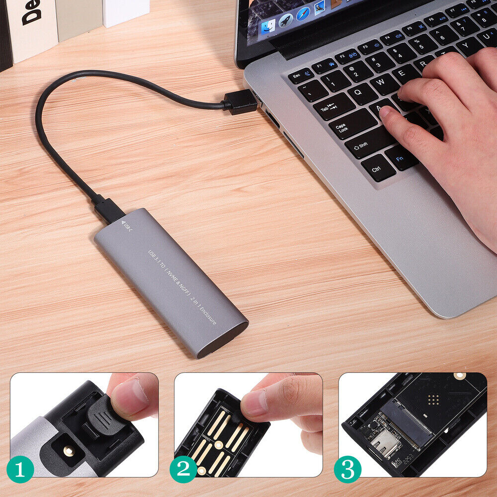 Кутия за SSD No brand SHL-R320, USB 3.1 - M.2 SATA+NVME, Сив - 17756 D-17756 6 Кутия за SSD No brand SHL-R320, USB 3.1 - M.2 SATA+NVME, Сив - 17756 - Image 4