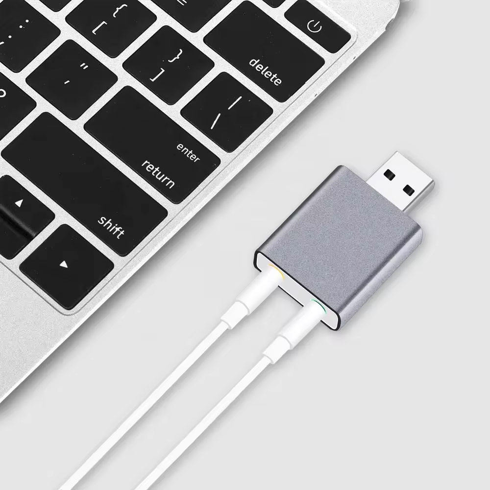 Звукова карта DeTech, USB, 7.1, Сив - 17857 D-17857 3 Звукова карта DeTech, USB, 7.1, Сив - 17857 - Image 2