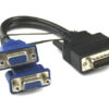 Преходник DeTech DVI 24+5 М към 2 VGA F, Черен - 18251 D-17485