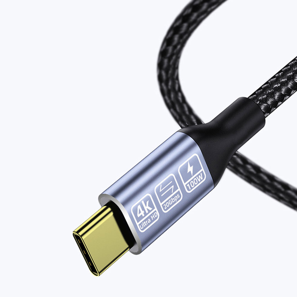 Кабел DeTech, Type-C - Type-C, 100W, 4K, 20GB/s, PD, 1.0m, Черен - 18382 D-18382 4 Кабел DeTech, Type-C - Type-C, 100W, 4K, 20GB/s, PD, 1.0m, Черен - 18382 - Image 2