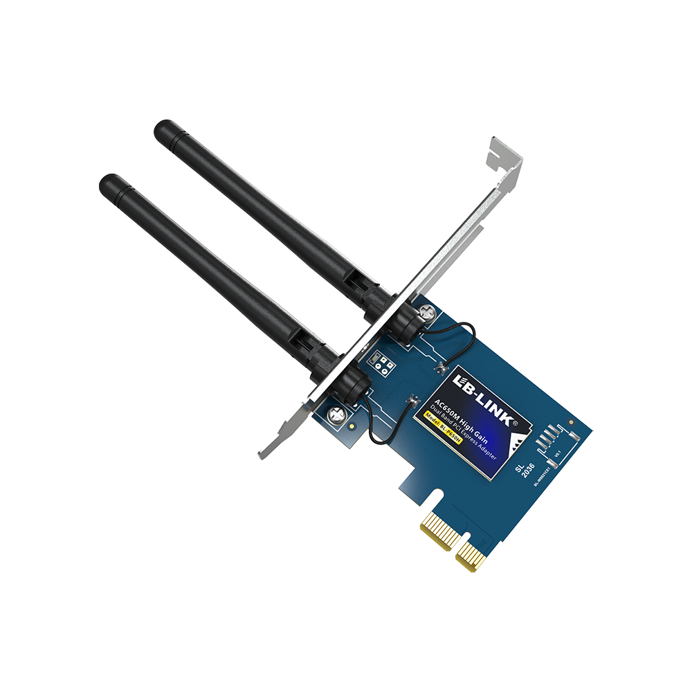 Безжичен мрежов адаптер LB-LINK BL-P650H, PCI-E, 650Mbps, 2.4/5Ghz, 2 x 6dBi, Син - 19048 D-19048 5 Безжичен мрежов адаптер LB-LINK BL-P650H, PCI-E, 650Mbps, 2.4/5Ghz, 2 x 6dBi, Син - 19048 - Image 3