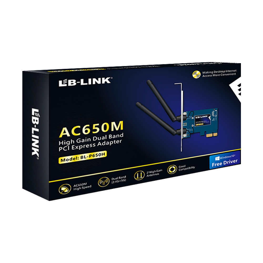 Безжичен мрежов адаптер LB-LINK BL-P650H, PCI-E, 650Mbps, 2.4/5Ghz, 2 x 6dBi, Син - 19048 D-19048 7 Безжичен мрежов адаптер LB-LINK BL-P650H, PCI-E, 650Mbps, 2.4/5Ghz, 2 x 6dBi, Син - 19048 - Image 5
