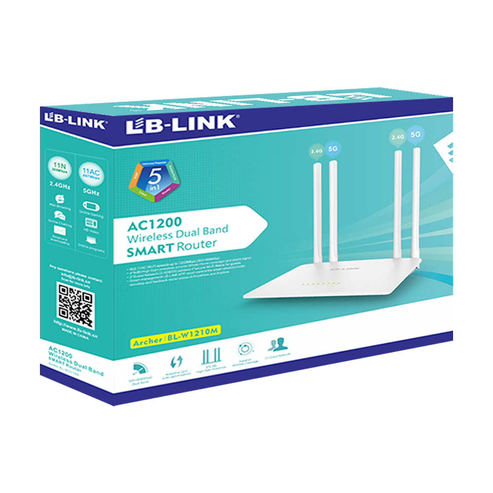 Безжичен рутер LB LINK BL-W1210M, 1200Mbps, Dual-Band, 4 антени, Бял - 19050 D-19050 4 Безжичен рутер LB LINK BL-W1210M, 1200Mbps, Dual-Band, 4 антени, Бял - 19050 - Image 3