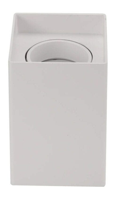 КВАДРАТНО ТЯЛО БЯЛО GU10 ЦОКЪЛ ПЛАСТМАСА IP20 MAX-10W