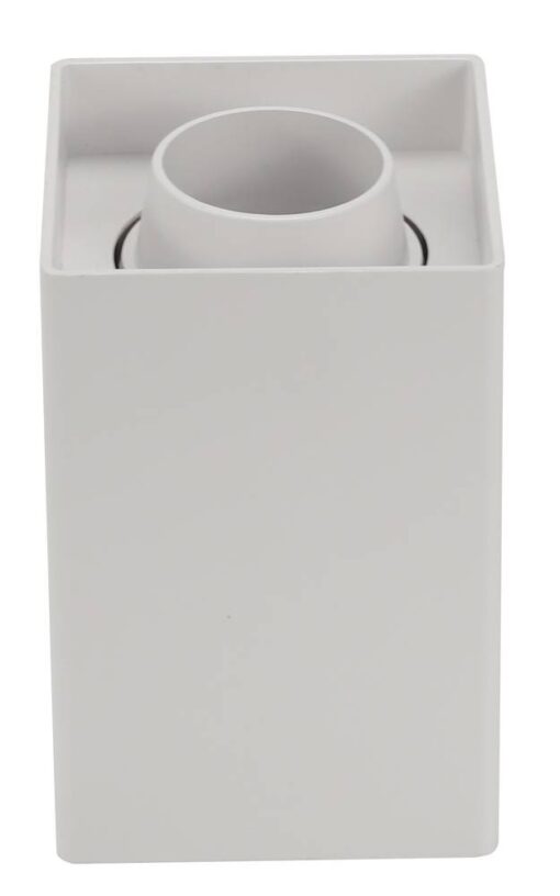 КВАДРАТНО ТЯЛО БЯЛО GU10 ЦОКЪЛ ПЛАСТМАСА IP20 MAX-10W