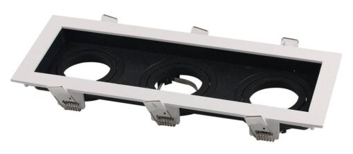 КВАДРАТНО ТЯЛО БЯЛО/ЧЕРНО 3*GU10 ЦОКЪЛ АЛУМИНИЙ IP20 MAX-35W