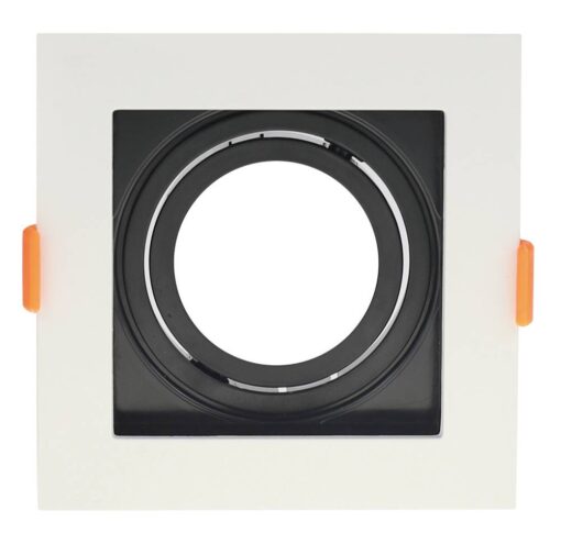 КВАДРАТНО ТЯЛО ЗА GU10 БЯЛО/ЧЕРНО ПЛАСТМАСА IP20 MAX-35W
