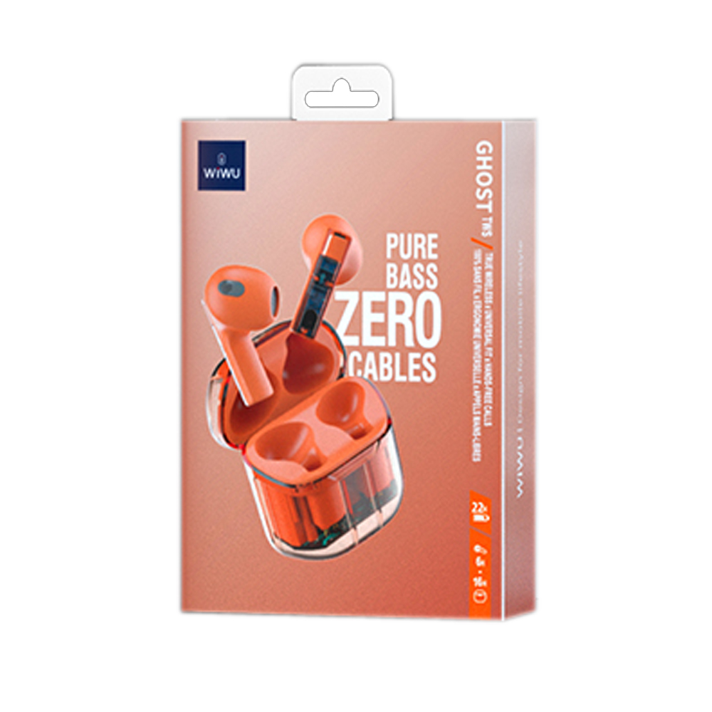 Bluetooth слушалки WiWu Ghost TWS11, Оранжев – 20731 D-20731 4 Bluetooth слушалки WiWu Ghost TWS11, Оранжев – 20731 - Image 2
