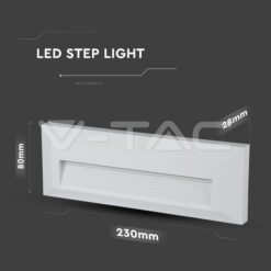 3w Led Осв.За Стъпала 4000k Бяло Правоъг.Ip65-Sku:211326 VTAC-211326