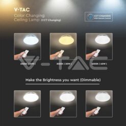 20-40-20w Плафон С Дис.3в1 Cct.Вълни Ф400-Sku:2114601 VTAC-2114601