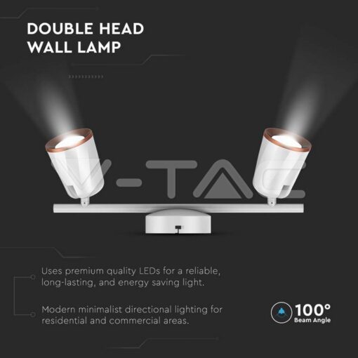10w Led Двоен Спот 4000k Бял-Sku:218256 - Image 2