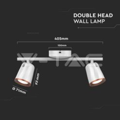 10w Led Двоен Спот 4000k Бял-Sku:218256 VTAC-218256