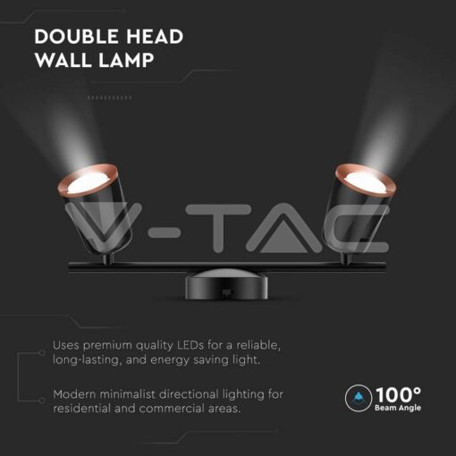 10w Led Двоен Спот 4000k Черен-Sku:218257 - Image 4