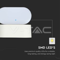 5w Led Стенна Лампа 3000k Бяла Ip65 Подвиж.-Sku:218286 VTAC-218286