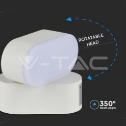 5w Led Стенна Лампа 3000k Бяла Ip65 Подвиж.-Sku:218286 VTAC-218286