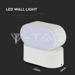 5w Led Стенна Лампа 3000k Бяла Ip65 Подвиж.-Sku:218286 VTAC-218286