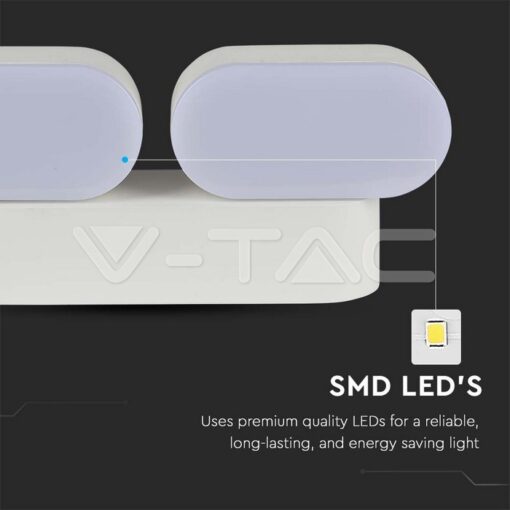 10w Led Стенна Двойна 3000k Бяла Ip65 Подвиж.-Sku:218292 - Image 4