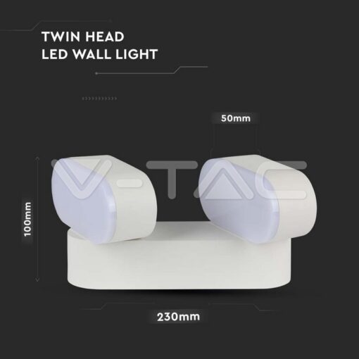 10w Led Стенна Двойна 3000k Бяла Ip65 Подвиж.-Sku:218292 - Image 7